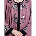 Front open kaftan with embroidery work- Puce Pink Front open kaftan with embroidery work- Puce Pink
